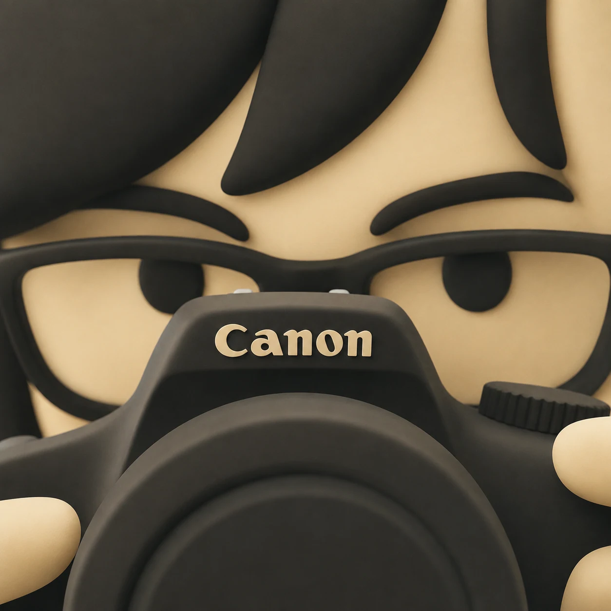 Portrait de Lucas Soreau derrière un appareil photo Canon.